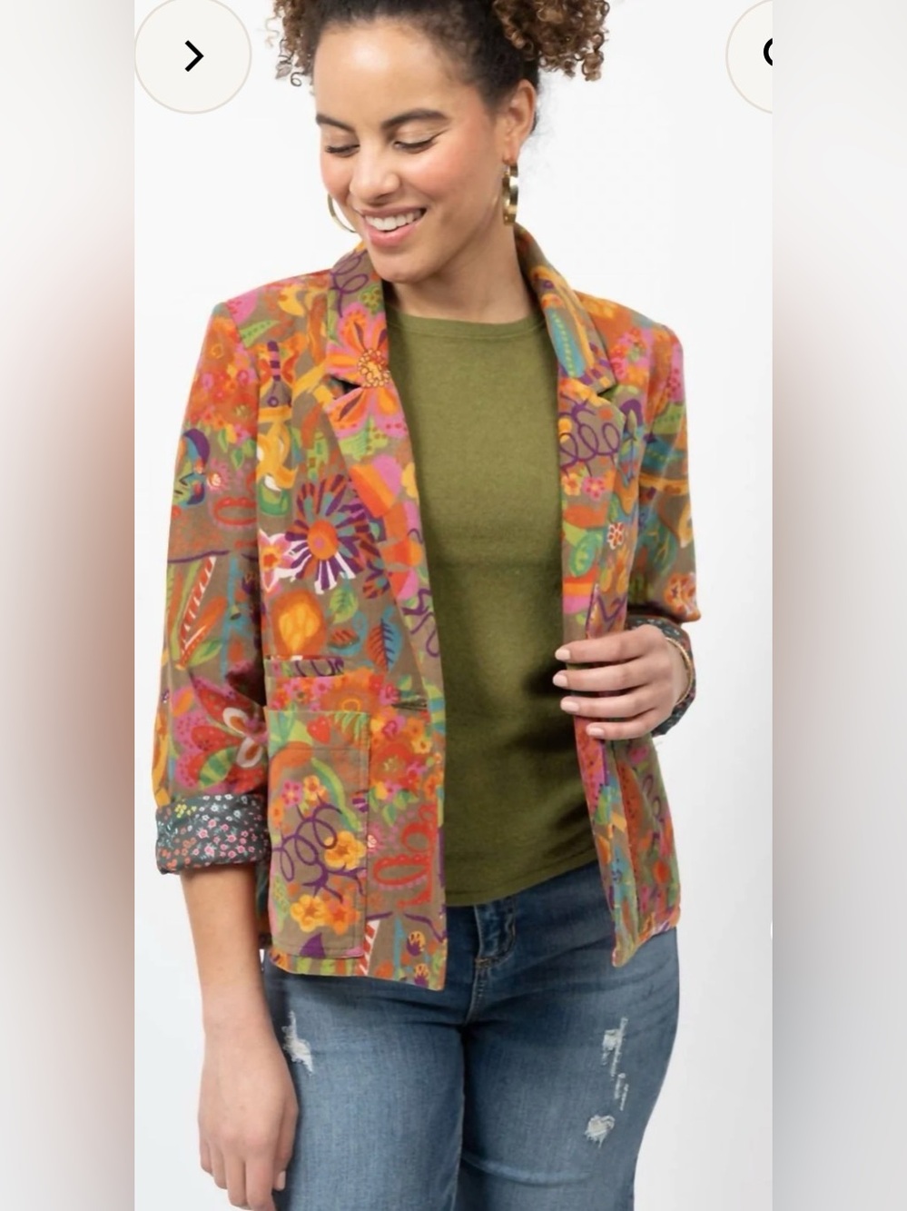 Ivy Jane - Corduroy Print Jacket LG